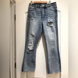 Express High rise cropped flare jeans